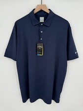 NEW Callaway Polo Golf Shirt Men s Large Navy Blue Lightweight Stretch Opti-Dri