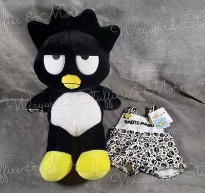 Build a Bear Workshop Sanrio Hello Kitty Badtz-Maru Penguin Plush w/Overalls NEW
