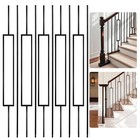 10 Pcs 44" 1/2in Wrought Iron Balusters for Staircase Satin Black NEW