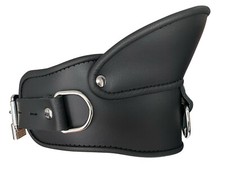 BDSM Bondage Nappa Leder Nacken Korsett Halsband Halskorsett schwarz Halsfessel