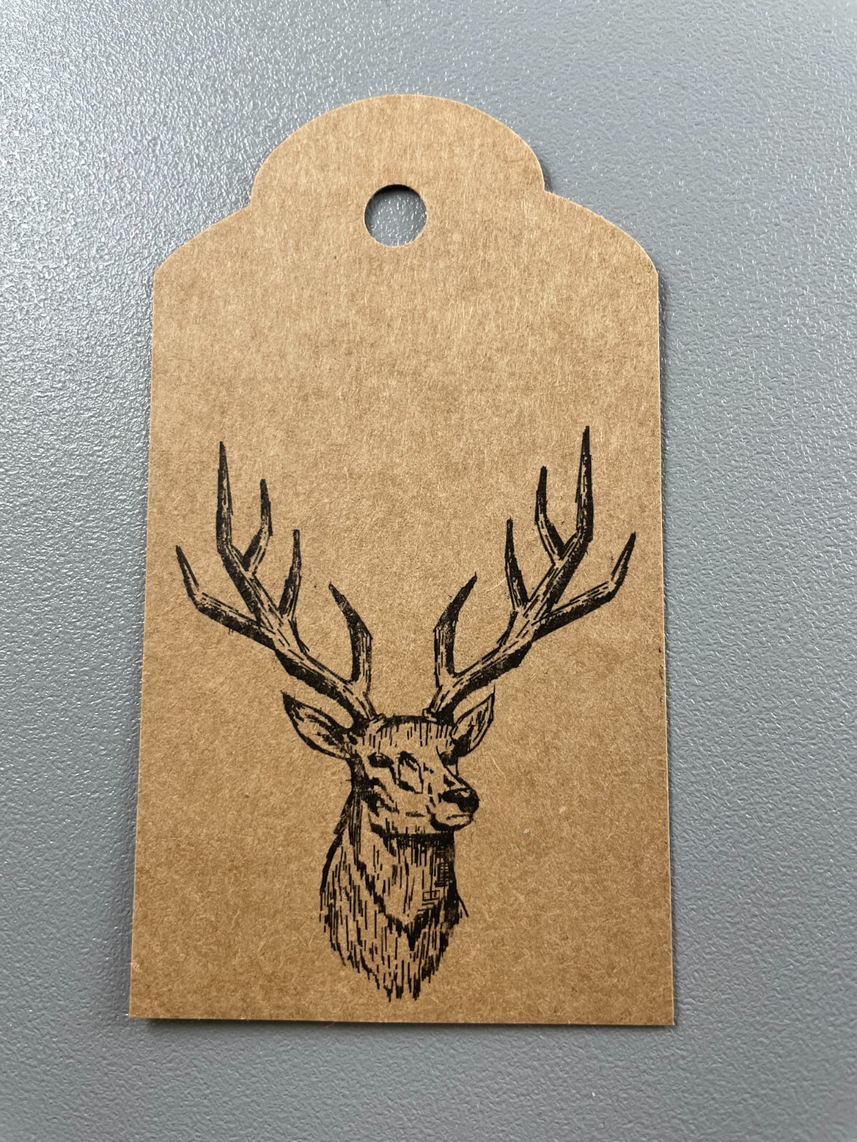 Stag Tag Pattern Example Stag head gift tags on Kraft card with matching string | eBay UK