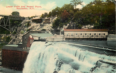 Rochester Ny Unteren Falls & Power Pflanze Postkarte