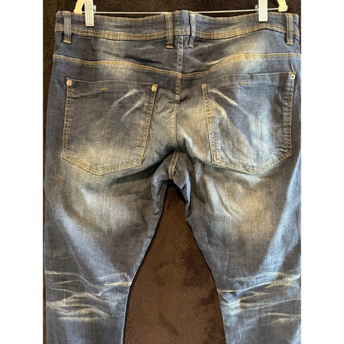 Black Pike Distressed Denim Jeans Slim Fit Stylish Design 40x32 - Picture 5 of 6