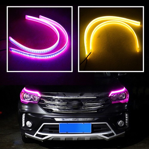 Tira de luz de señal de giro DRL flexible secuencial de faros 30/45/60 cm - Imagen 23 de 25