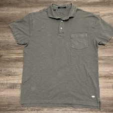 Rodd Gunn Polo Shirt Mens M Gray Green Short Sleeve Sports Fit Logo Boho