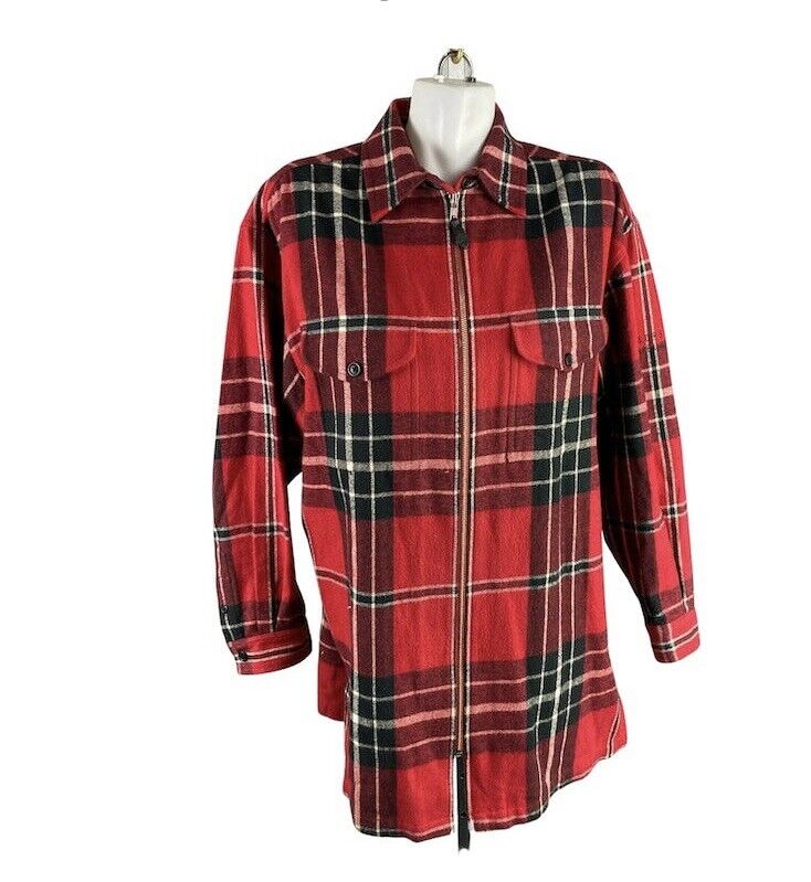 Lauren Ralph Lauren 90s Red Black Plaid Zip Flannel Jacket Lauren Ralph Lauren 90s Red Black Plaid Zip Flannel Jacket