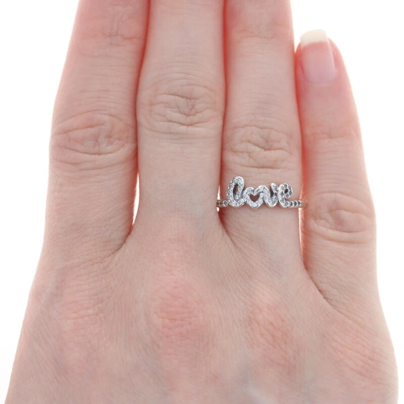 Pandora Signature of Love Ring Sterling Silver NEW Authentic 52 US 6 190928CZ