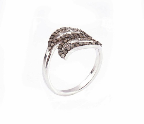 Anillo con forma de hoja de diamante pavimentado anillo de diamantes de plata 925 para regalo de aniversario. - Imagen 7 de 12