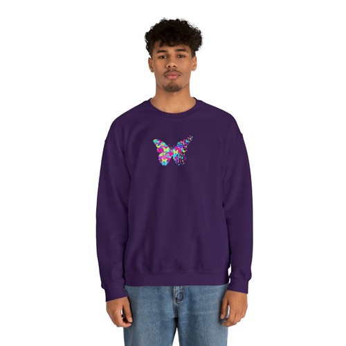 BEAUTIFUL BUTTERFLIES HEART -Unisex Heavy Blend™ Crewneck Sweatshirt, GIFT - Picture 6 of 55
