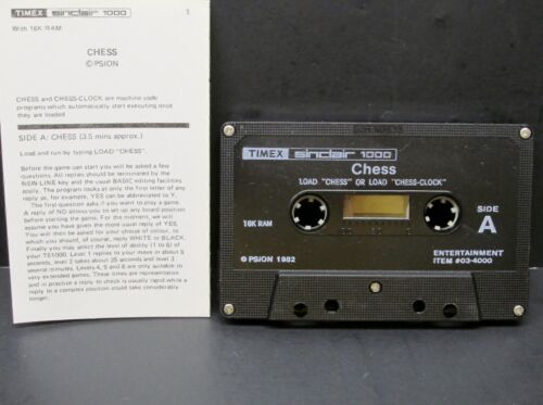 Schach, Timex Sinclair 1000, 1983, Kassette & Handbuch, nie benutzt - Bild 2 von 4