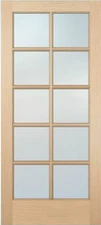 Exterior Hemlock 10 Lite Stain Grade Solid Entry or Patio French Doors Wood Door