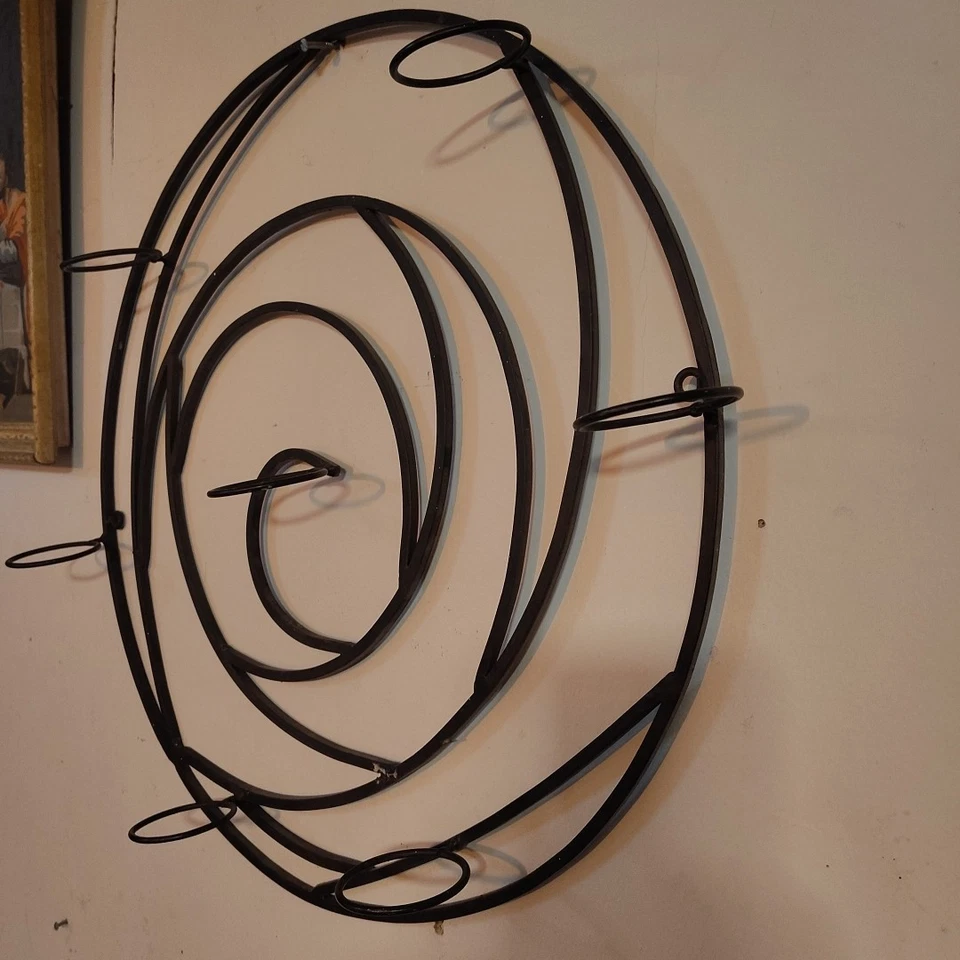 Candelabro votivo de hierro en espiral colgante de granero de cerámica arte de pared decoración RETIRADO Foto 3 de 4