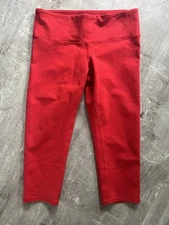 Alo Yoga Crop Leggings High Waist Athletic Yoga Pants Red Activewear Size XS