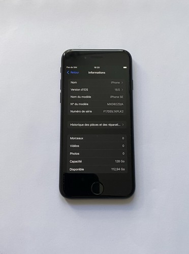 Apple iPhone SE 2020 128 Go Noir + Accessoires NEUFs + Câble USB NEUF -fissure - Photo 9/15