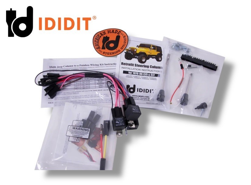 Ididit - 76-86 Jeep CJ5 CJ7 Tilt Steering Column Floor Shift Black