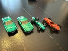 Lot of 4 vintage leslie matchbox Ferrari and Aston Martin cars