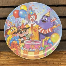 Vintage 2000  McDonalds Happy Birthday Plate Grimace Hamburglar