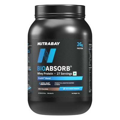 Nutrabay Whey Protein 1kg Chocolate | 26g Protein
