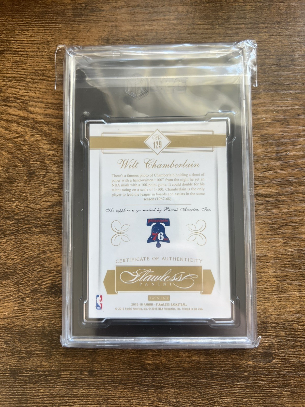 WILT CHAMBERLAIN 2015-16 FLAWLESS LEGENDS SAPPHIRE GEM SGC 9.5 10/10 ≈eBay 1/1!  view 2