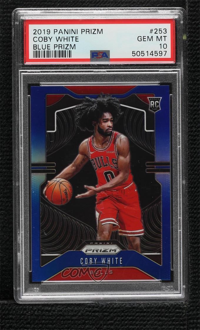 2019-20 Panini Prizm Rookie Blue 165/199 Coby White #253 PSA 10 GEM MT 0d59