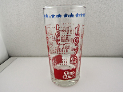 Shurfine Quality Foods Grocery Store Brand Topco 1975 Calendar 12oz Drink Glass