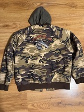 Vintage Waterfowl USA Camo Hooded Jacket Size XL Four Seasons Distressed
