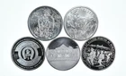 Lot 5 VINTAGE 1 Oz Silver Bars/Rounds Art Bars Collection Poured .999 *584
