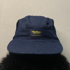 Vintage 1980s OshKosh Indigo Denim Work Hat Adjustable Snapback Made in USA
