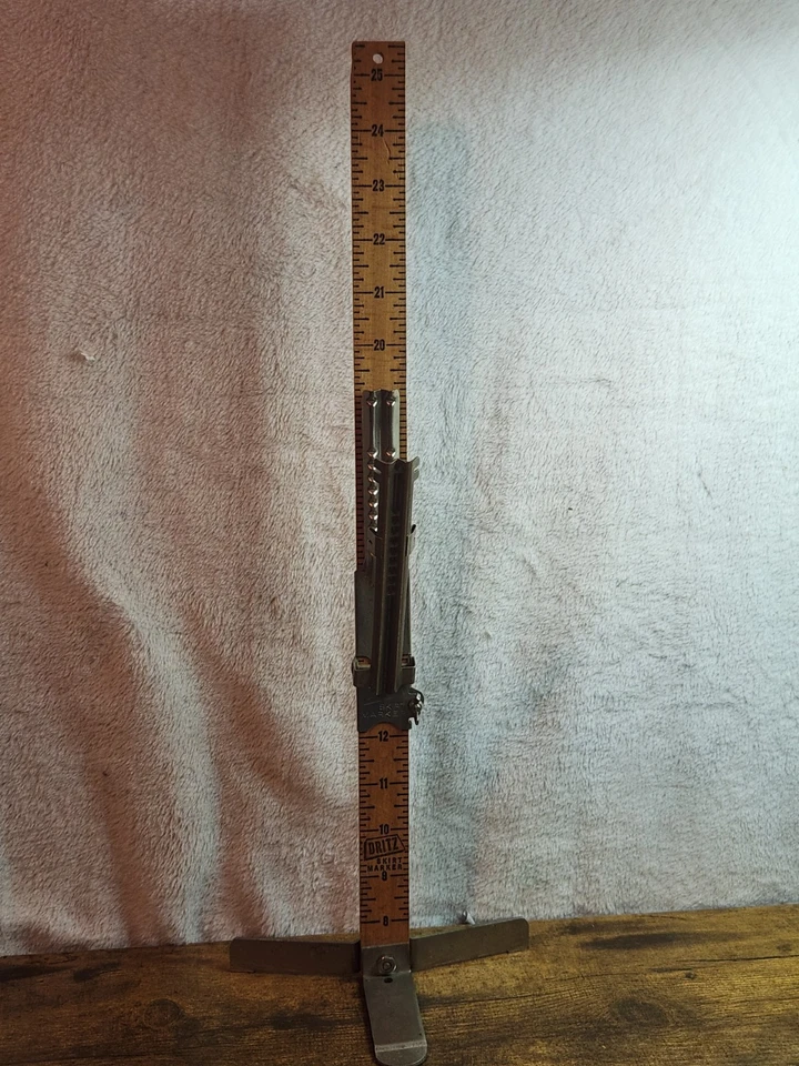 Vintage Wooden Dritz Skirt Hem Marker 25 1/2" Metal Base - Image 2 of 4