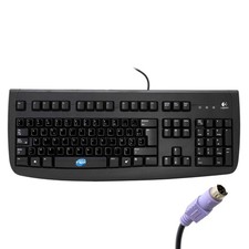 LOGITECH DELUXE 250 TASTIERA PS2 PS/2 LAYOUT FRANCESE FR ADESIVI PREAPPLICATI