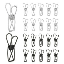 50Pcs 1.26" Paper Office Binder Clips Metal Paper Clamps Black/Silver
