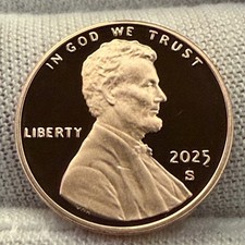 2025-S Lincoln Shield Cent Penny Deep Cameo Proof receive coin pictured #3882