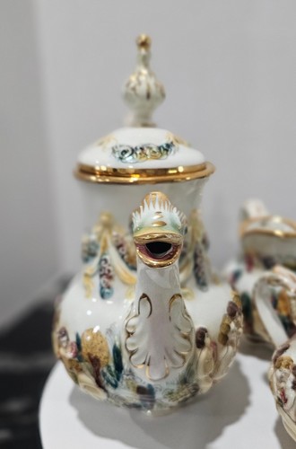 Capodimonte Porcelain Nude Cherubs & Dragon Coffee Tea Set Italy READ DESC. - Picture 10 of 21