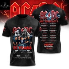 AC DC 53 Years 1973-2026 North America Tour Are You Ready Tour 3D T-Shirt