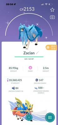 Pokemon Go Legendary Shiny Zacian