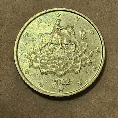 #ad EUROPEAN UNION ITALY 🇪🇺 🇮🇹 FIFTY 50 EURO CENTS COIN 2002 $2.63