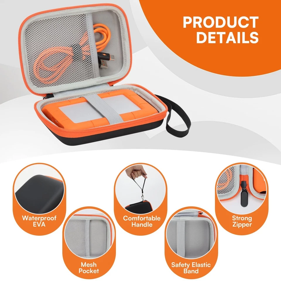 Case Compatible with LaCie Rugged Mini 1TB/ 2TB/ 4TB/ 5TB External Hard Drive... - Image 4 of 4