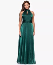 XSCAPE Women's Halter Long Dress Hunter Green Size 12 $259