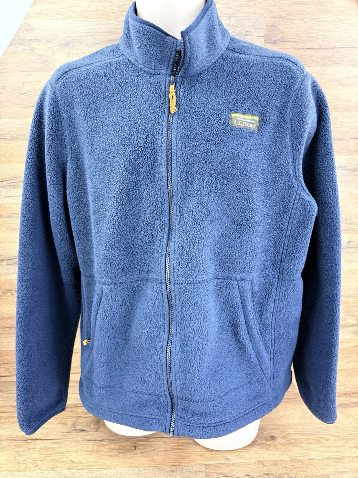 L.L. Bean Fleece Jacket Men's L Blue Full-Zip Mountain Classic Long Sleeve