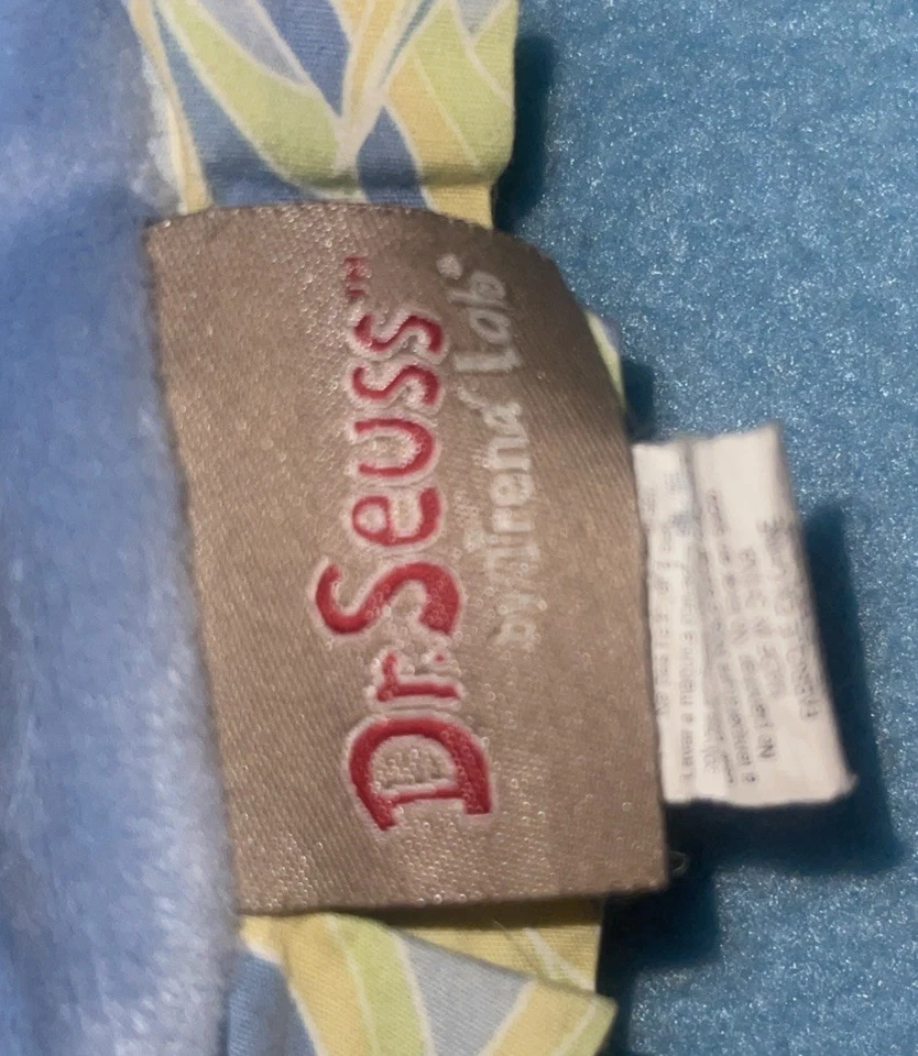 Dr. Seuss Oh! The Places You'll Go Baby Blanket Blue & Yellow Ruffle Trim - Image 2 of 3