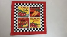 Farm Country Bandana Apple Carrot Squash Strawberries USA Made RN 15187