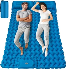 Inflating Sleeping Pad Mattress for Camping: Inflatable Camping Bed with Built-i