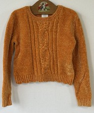 Tommy Bahama Sweater Chenille Cable Knit Girls 4 Orange Excellent