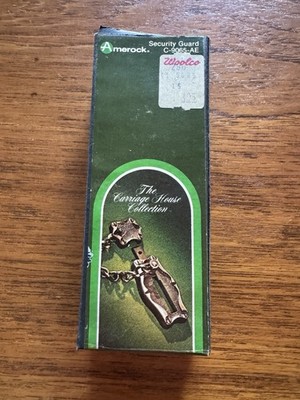 Vintage NOS Carriage House Amerock BRONZE Security Guard Chain Lock 1970s New
