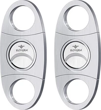 roygra Cigar Cutter Set (2 Pack), Guillotine Double Blade, Cigar Accessories for