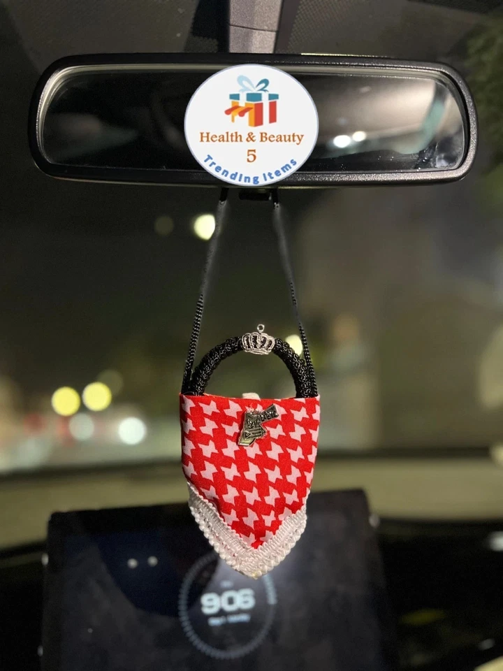 5 Pcs X Jordan keffiyeh Rear View Mirror Car Charm شماغ اردني تعليقة سياره - Image 3 of 4