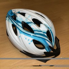 White & Turquoise Cycle Helmet, Size Medium (52-58cm) VGC 