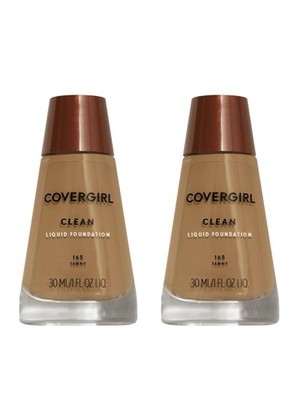 2 Pack Covergirl Clean Liquid Foundation, 165 Tawny Fauve, 1 fl oz