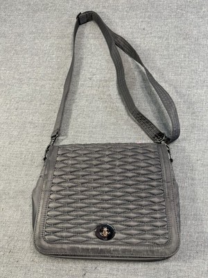 Lug Presto Bubble Quilted Crossbody w/RFID Solid Gray EUC