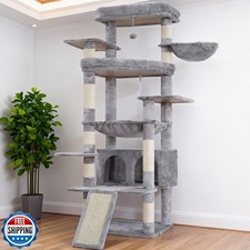 Heybly Tall Cat Tree for Large Cat, 80-inch Multi-Level Cat Tower